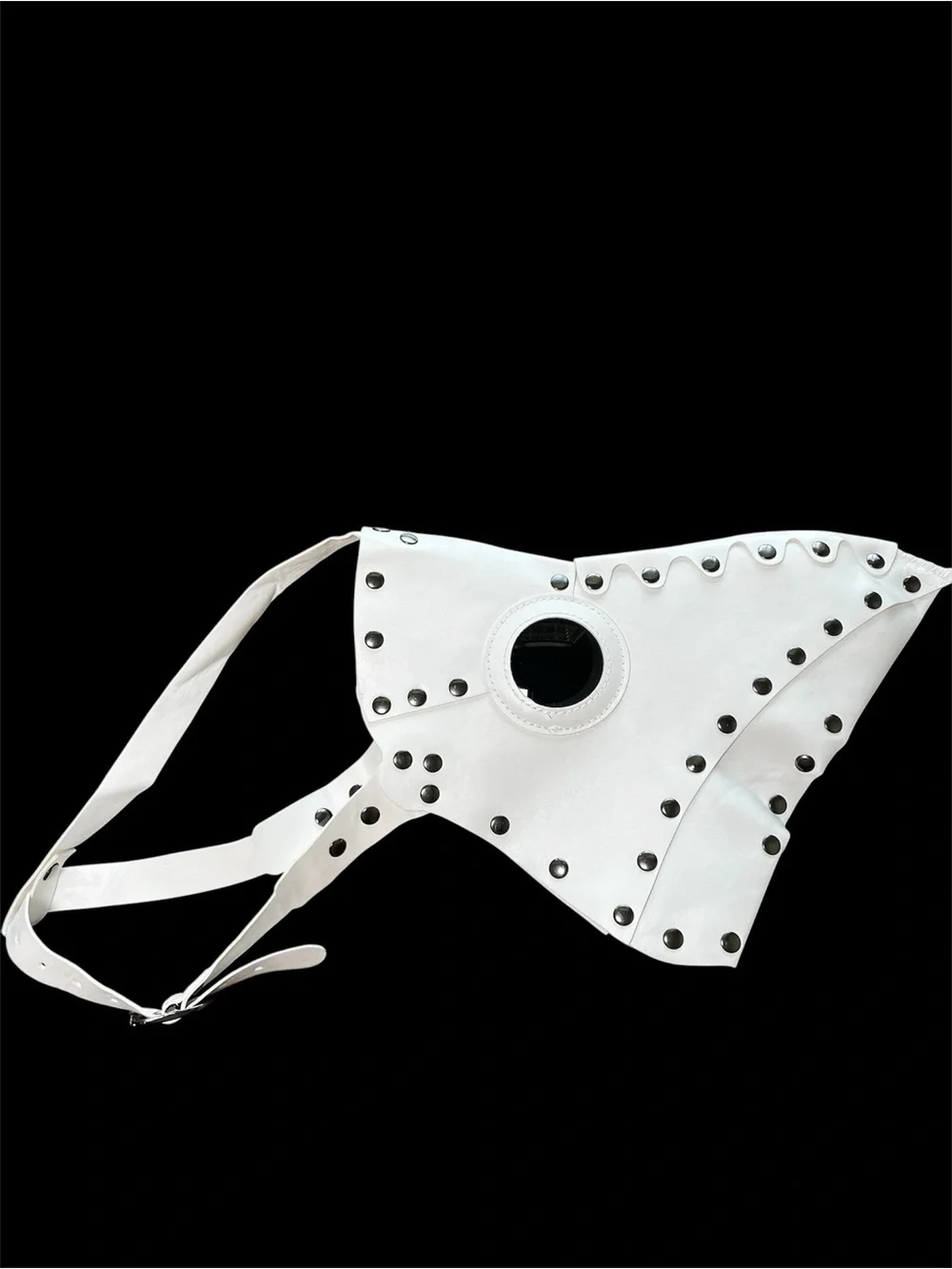 White Plague Doctor Mask Steampunk Cosplay Halloween Bird Beak Rivets Adult